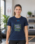 SPORTS RECOVERY 08 Lacivert Basic Tişört — kadın manken ön görünüm