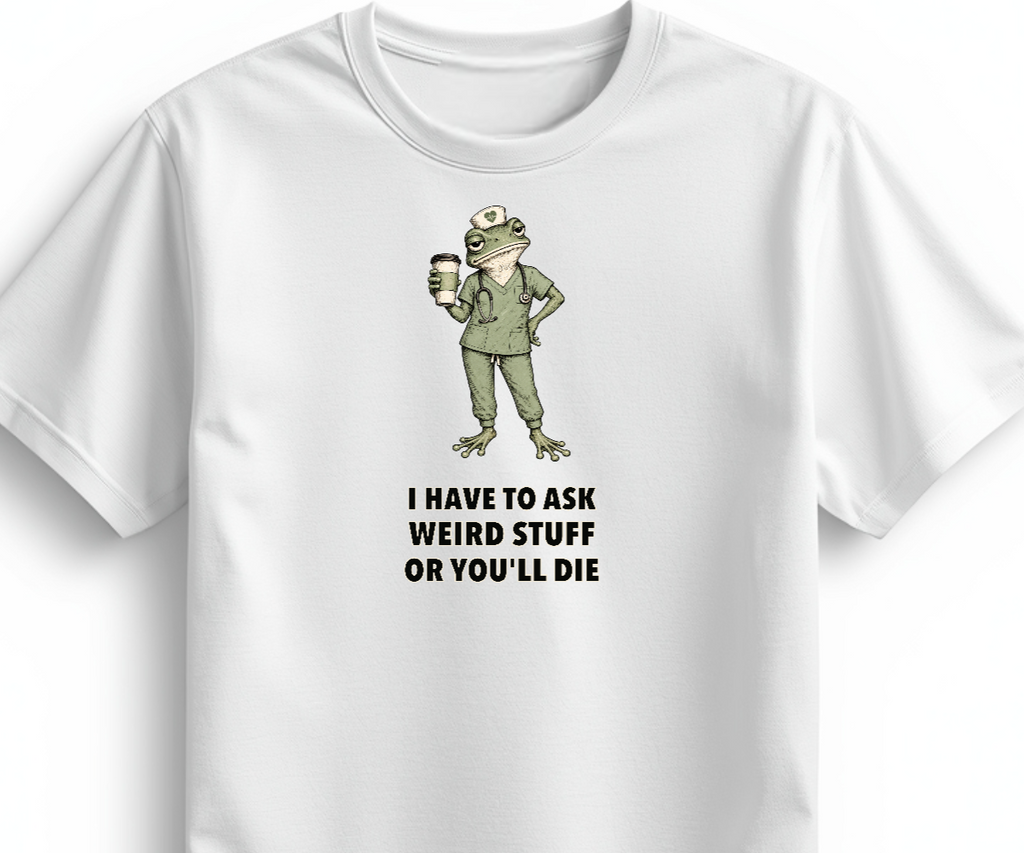 Ask Weird Stuff Basic kadın hemşire tişörtü baskı önizlemesi