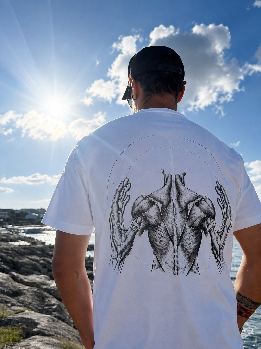 THERAPIST EDITION — ANATOMICAL BACK — BEYAZ, ikinci manken ve baskı görünümü