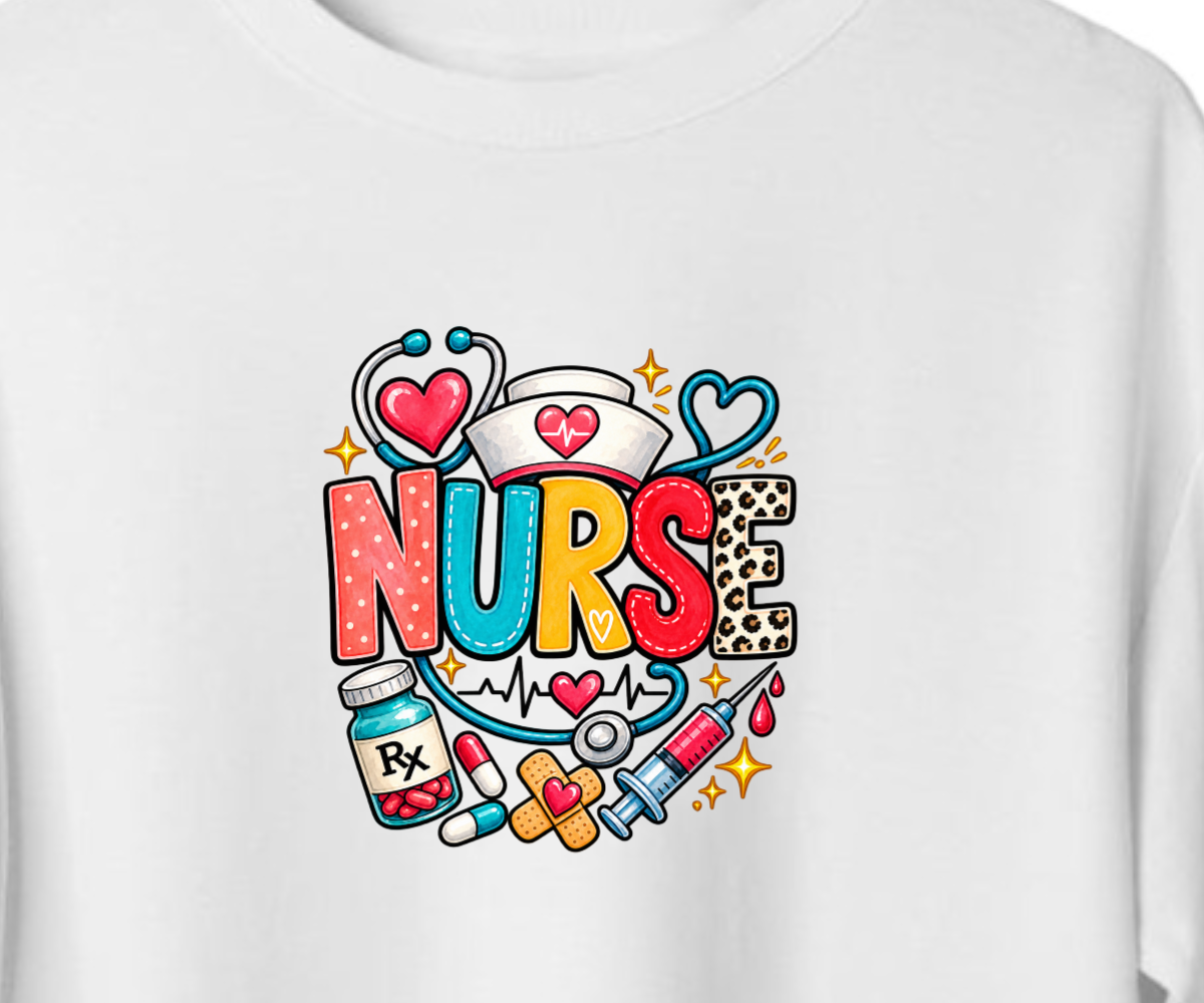 NURSE Pop Art Premium Oversize kadın tişört baskı önizlemesi