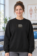 PT-DSG-3818 oversize kadın sweatshirtün ön baskısı, klinik ortamında kadın manken üzerinde
