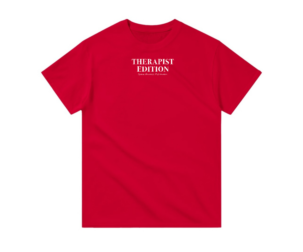 Kırmızı Therapist Edition basic erkek tişört tam ürün görünümü