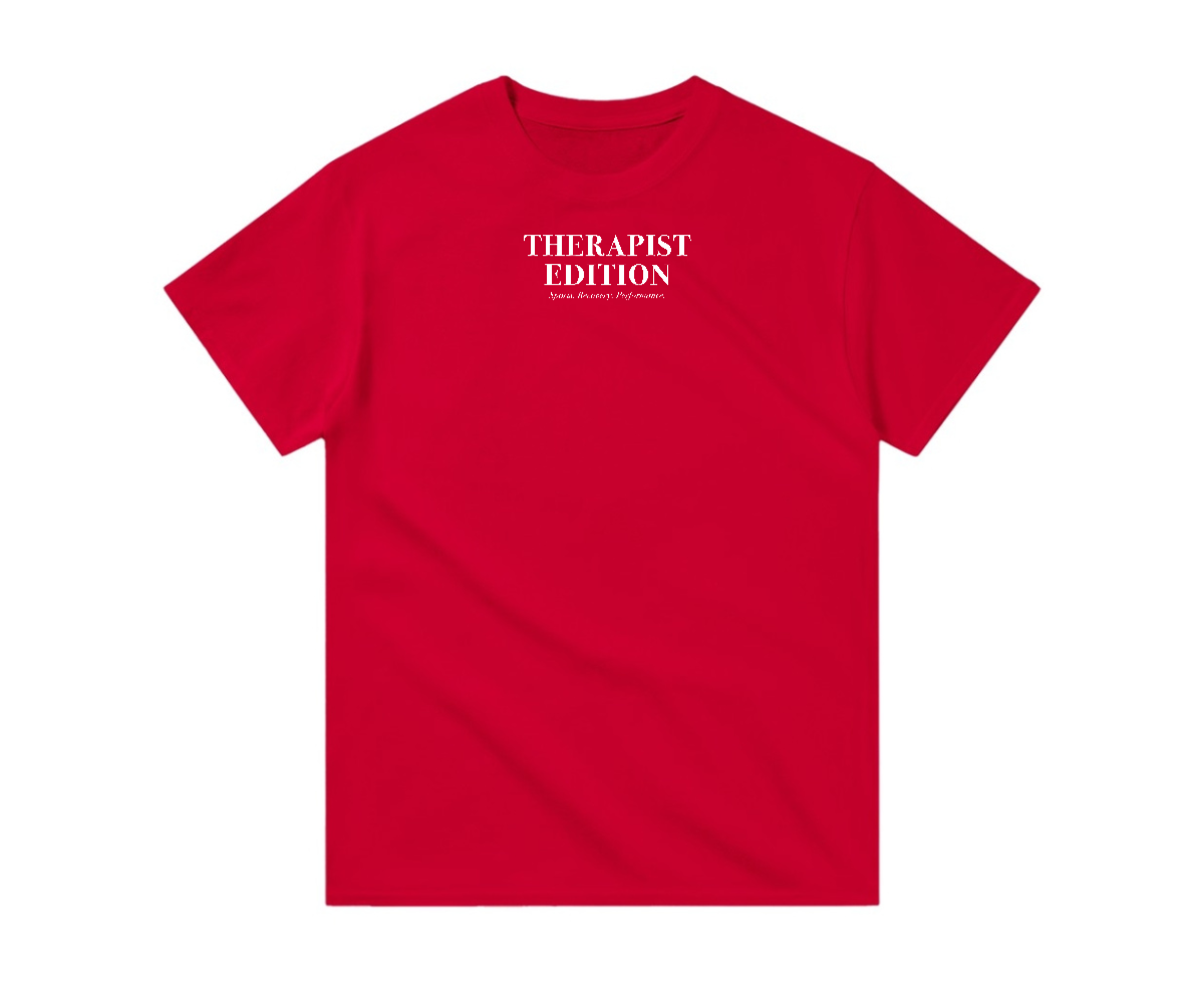 Kırmızı Therapist Edition basic erkek tişört tam ürün görünümü